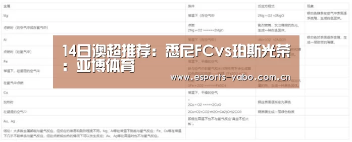 14日澳超推荐:悉尼FCvs珀斯光荣:亚博体育(图2) 亚博官网